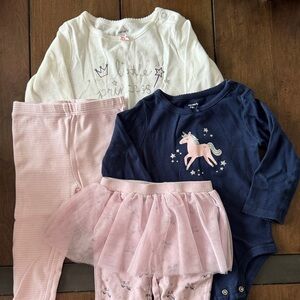 Carter's Pink Striped Baby Outfit - 18mo.